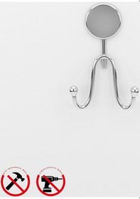 Resim Alper Banyo İris Krom Yapışkanlı Banyo Mutfak İkili Askılık - İster Yapıştır İster Montajla Çok Renkli 