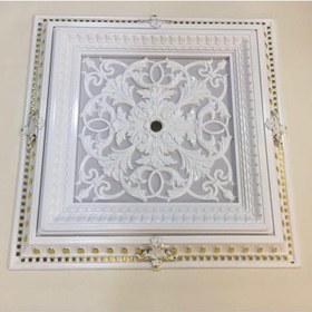 Resim Saray Tavan Göbek Panel 72cm*72cm Beyazaltın Içerisine Led Döşenebilir Panel gri 