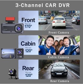 Resim Zilinn 3kanallı Araç Kamerası Arabalar İçin Kamera Kara Kutusu 1080p Video Kaydedici Arkadan Görünüm Ca Araç İçin Mera Araba Dvr Araba Aksesuarları 