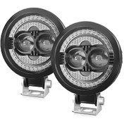 Resim Springsun "2 Adet 120w Süper Parlak Led Araç Farı, 18000lm Spot Işık, Su Geçirmez, Atv/motosiklet İçin" Siyah 