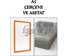 Resim Manken İstanbul 10 Adet Turuncu A5 Fıyat Etiketi Çerçeve ve Asetat - A5 Çerçeve ve Iç Cep (Mandal Dahil Değildir) 