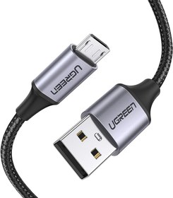 Resim Ugreen Örgülü Micro-USB & USB-A Data ve Şarj Kablosu, 50 CM, Siyah 