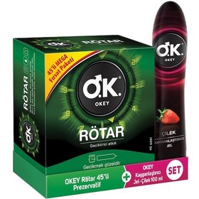 Resim Okey Rötar 45'li Prezervatif&Okey Çilek Kayganlaştırıcı Jel 100ml 