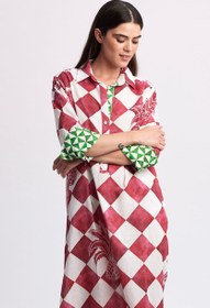 Resim Bombay Tunik Dama Ananas Vişne - Vişne / T2 
