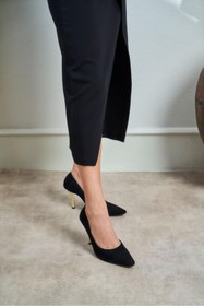 Resim Retha Siyah Süet Sivri Burun Kadın Stiletto 