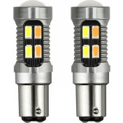 Resim Accentssty 2x LED Işık Çift Renkli 1157 BAY15D P21/5W 5630 20SMD Beyaz Kehribar A (Yurt Dışından) 