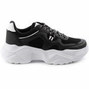 Resim Bambi Siyah Beyaz Kadın Sneaker K01876014309 