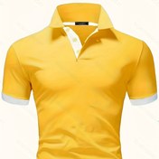 Resim Erkekler için Düz Renkli Golf Tişörtü, Yaz için Kısa Kollu Tişört, Erkekler için Rahat ve Trend Üst Giyim, İş ve Boş Zaman Giyimi 