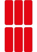Resim Kırmızı Reflective Reflektif 6'lı Dikdörtgen Sticker Paketi Otomobil Motosiklet Reflektif Parlayan Sticker Etiket Modeli 