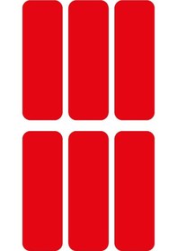 Resim Kırmızı Reflective Reflektif 6'lı Dikdörtgen Sticker Paketi Otomobil Motosiklet Reflektif Parlayan Sticker Etiket Modeli 