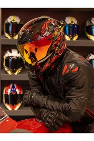 Resim DeadG Inferno Armour Red Siyah-Kırmızı Kask ( Revo Kırmızı Spoiler ) 