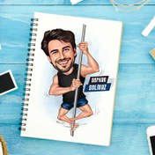 Resim Sırıkla Atlayan Erkek Karikatürlü Defter 