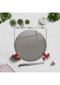 Resim Cam Kesme Tahtası Seramik Desen - Koyu Fon Çap32cm 