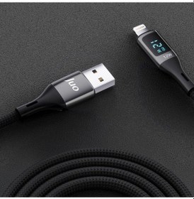 Resim 12w Dijital Ekranlı Usb-a Lightning iPhone Uyumlu İpad Örgülü Şarj Data Kablosu 2 Metre Sku: Smg8690010091444 