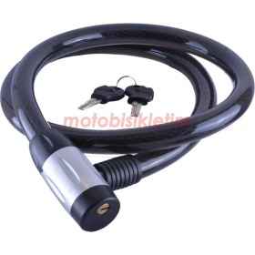 Resim Motobisikletim Monero 25X150 Anahtarlı Halat Kilit 
