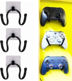 Resim Pmsanzay Xbox One PS4 Switch Pro Denetleyici, Kulaklık, Kablolar, vb. için 3 Paket Evrensel Kendinden Yapışkanlı Oyun Denetleyicisi Duvara Montaj Depolama Düzenleyici Stand Tutucu Askı - Delme Yok, 