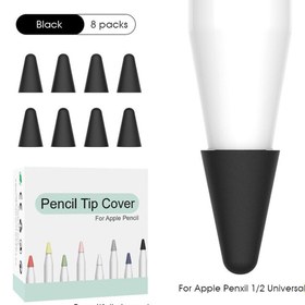 Resim Apple Pencil 1 2 Stylus Kalem Ucu Koruyucu 8in1 Set Siyah 