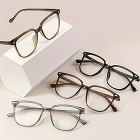 Resim Zarif Yeşil Kare Çerçeve Kadın Moda Gözlükleri - Minimalist Şık Dekoratif Gözlükler Metal Menteşeli, Şeffaf Lens ve Polikarbon Çerçeve ile Günlük ve Resmi Giyim, Günlük Gözlükler, Minimalist Gözlükler, Metal Menteşeli Gözlükler 