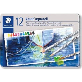 Resim Staedtler Karat Aquarell Sulandırılabilir Kuruboya Seti 12 Renk 