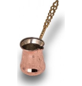 Resim Turna Bakır Sultan Cezve 5 No Kalın Pirinç Kulp 6 Fincan Makine 