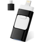 Resim Wangxi For İphone Uyumlu Siyah 256 Gb 4ü 1 Arada Harici Bellek Fotograf Video Saklama Usb 30 Flash Bellek 