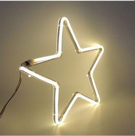 Resim Neon Işıklı Yıldız Yılbaşı Süsü 220v Gün Işığı 28 Cm 