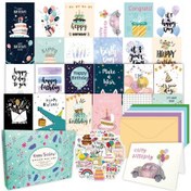 Resim 50 Adet / Takım Zarflar Ve Çıkartmalar Seti İle Mutlu Yıllar Tebrik Kartı 