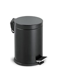 Resim Çöp Kovası Tuvalet Wc Fırçası Banyo Çöp Kovası 2'li Banyo Seti Siyah 5 Litre Siyah 