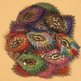 Resim 12'li Set Vintage Yamalar - Şık Nakışlı Yamalar - Hayvan Desenli Örgü Tüy Şeklinde Kıyafet Aksesuarları, Uzun Elbiseler İçin Uygun 