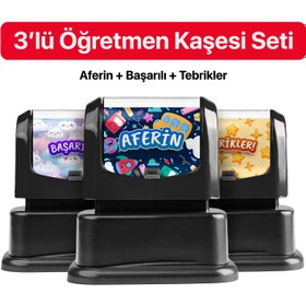 Resim Öğretmen Kaşesi Seti - Aferin + Başarılı + Tebrikler 