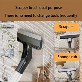 Resim Spreyli Cam Temizleme Aracı 4'ü 1 Arada - Çift Taraflı Kazıyıcı ve Silgi, Mutfak, Banyo, Araba, Ev için Çizik Bırakmayan Pencere & Ayna Temizleyici - Dayanıklı Plastik Çok Amaçlı Yüzey Temizleyici, Ev Temizliği | Modern Temizlik Aracı | Çiziksiz Temizlik 