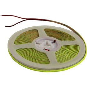 Resim 12 Volt 3mm 400 Ledli İnce Esnek Cob Şerit Led Yeşil Ip20 5 Metre 