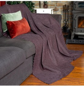 Resim Jakarlı Şönil Koltuk Örtüsü Kanepe Örtüsü Koltuk Şalı 110x175 2 Ad. Kaymaz Gül Kurusu Gül Kurusu 