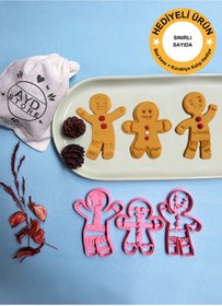 Resim GAZELMANYA Ginger Kurabiye Adam Gingerbread Man Gingerman 3'lü Kurabiye Kalıbı Seti 