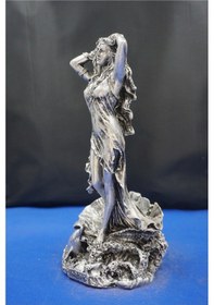Resim Afrodit Heykel Biblo - 27 Cm Ev Ofis Dekoratif Hediyelik Aksesuar Dekor Gümüş 