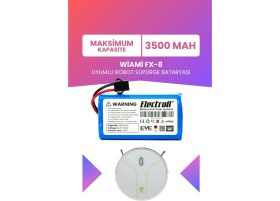Resim Electroll Wiami Fx-8 Uyumlu Batarya (Maksimum Kapasite) 3500MAH Pil Robot Süpürge Batarya Değişimi 