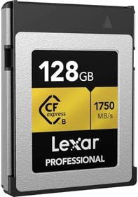 Resim Lexar 128GB Profesyonel CFexpress Tip B Hafıza Kartı GOLD Serisi, 1750MB/s'ye Kadar Okuma, Ham 8K Video Kaydı, PCIe 3.0 ve NVMe'yi destekler (LCXEXPR128G-RNENG) 