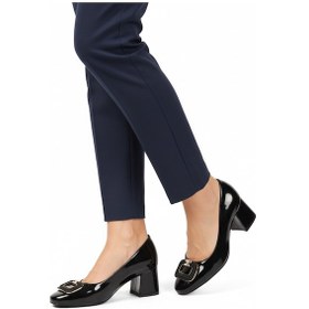 Resim Siyah Rugan Kalın Topuklu Kadın Abiye Ayakkabı 695040 Z Siyah Rugan 