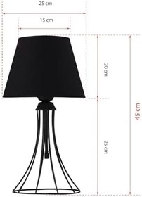 Resim Konik Abajur Siyah Masa Lambası 