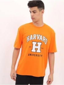 Resim Çocuk Harvard Baskılı Tshirt-14612 Turuncu 