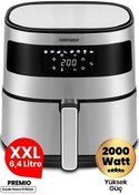 Resim Goldmaster Premio - 2000 W Yüksek Güç 6.4 L Inox Geniş XXL Dokunmatik Airfryer Yağsız Sıcak Hava Fritözü 