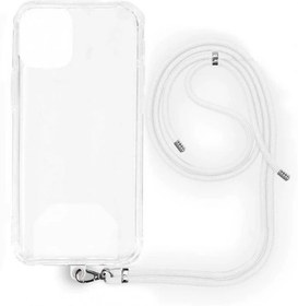 Resim Apple iPhone 5S İp Askılı Şeffaf Silikon Kılıf Beyaz 