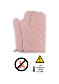 Resim Yanmaz Ve Isıya Dayanıklı Fırın Eldiveni 2 Eldiven Pembe 