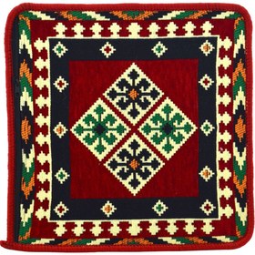 Resim HitDukkan Dekoratif Otantik Çift Taraflı Fermuarlı Kilim Şark Köşesi Minder Kılıfı (40cmx41cm) 