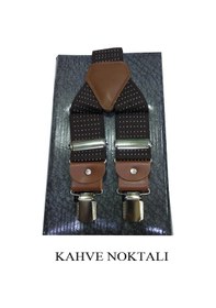 Resim Kemer Dünyası Nokta Desenli Lüx Metal Klipsli Pantolon Askısı 
