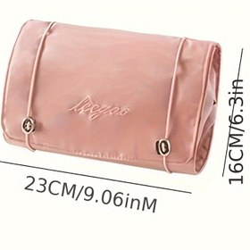 Resim 1 Adet Unisex Taşınabilir Seyahat Kozmetik Çantası - 4'ü-1 Arada Ayrılabilir Tasarım, File Cebi, Askılıklar & Fermuarlı Bölmeler, Dayanıklı Naylon Makyaj Organizatörü, Kore/Japon Tarzı Karışık Renkler 