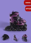 Resim Mor Silikon Tekerli Ayarlanabilir Işıklı Paten L 39-42 HP7128 