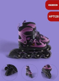 Resim Mor Silikon Tekerli Ayarlanabilir Işıklı Paten L 39-42 HP7128 