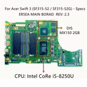 Resim ACER Swift 3 SF315-52 SF315-52G (ER5EA) Notebook Anakartı, Mainboard (Cpu SR3LA, i5-8250U, GPU GeFor 