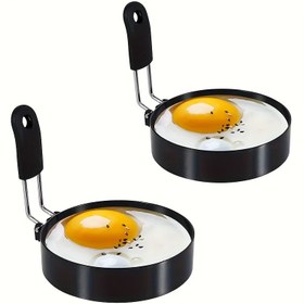 Resim Dayanıklı Paslanmaz Çelik Yumurta Halkası - Mükemmel Yuvarlak Yumurtalar, Kolay Temizlenebilir Gözeneksiz Yüzey, Kahvaltı Sandviçleri, Kızarmış Yumurtalar ve Omletler İçin İdeal - Ticari ve Ev Mutfağı Kullanımı - Sağlam Yumurta Kalıbı, Kahvaltı Pişirme Aracı, Fonksiyonel Mutfak Gereci, Dayanıklı Pişirme Aleti, Kompakt Tasarım, Yüksek Kaliteli Metal, Profesyonel Aşçılar için 